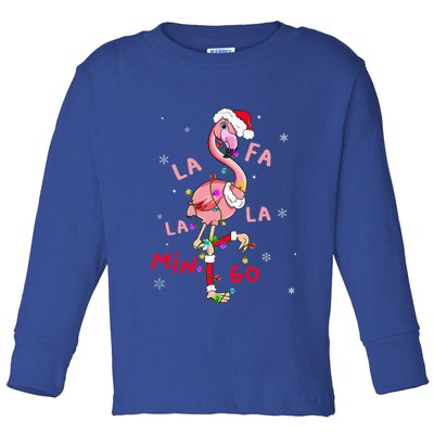 Fa La La Mingo Flamingo Christmas Tree Lights Tropical Xmas  Toddler Long Sleeve Shirt