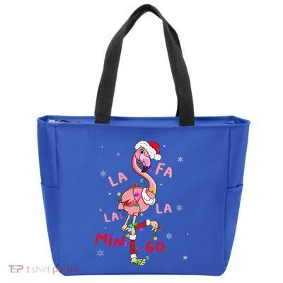Fa La La Mingo Flamingo Christmas Tree Lights Tropical Xmas  Zip Tote Bag