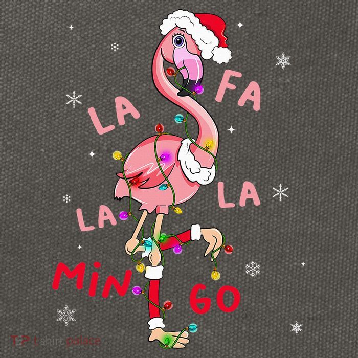Fa La La Mingo Flamingo Christmas Tree Lights Tropical Xmas  Cotton Canvas Backpack