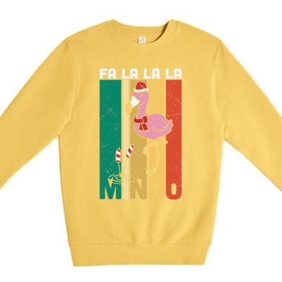 Fa La La La Mingo Flamingo Christmas In July Summer Xmas Cute Gift Premium Crewneck Sweatshirt