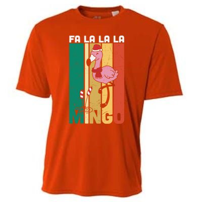 Fa La La La Mingo Flamingo Christmas In July Summer Xmas Cute Gift Cooling Performance Crew T-Shirt