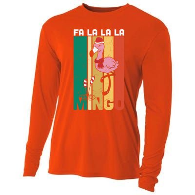 Fa La La La Mingo Flamingo Christmas In July Summer Xmas Cute Gift Cooling Performance Long Sleeve Crew