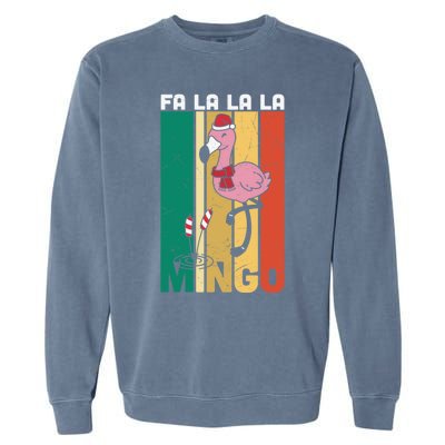 Fa La La La Mingo Flamingo Christmas In July Summer Xmas Cute Gift Garment-Dyed Sweatshirt