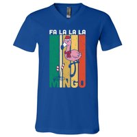 Fa La La La Mingo Flamingo Christmas In July Summer Xmas Cute Gift V-Neck T-Shirt