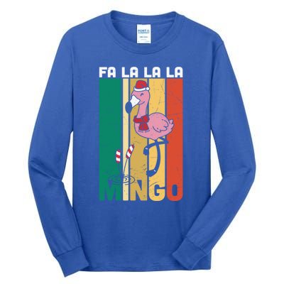 Fa La La La Mingo Flamingo Christmas In July Summer Xmas Cute Gift Tall Long Sleeve T-Shirt