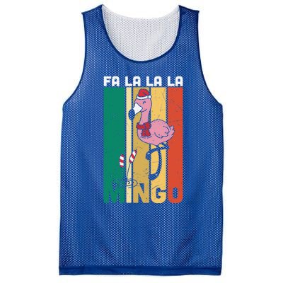 Fa La La La Mingo Flamingo Christmas In July Summer Xmas Cute Gift Mesh Reversible Basketball Jersey Tank