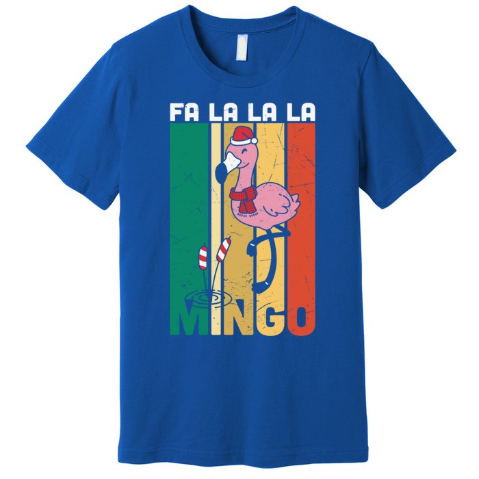 Fa La La La Mingo Flamingo Christmas In July Summer Xmas Cute Gift Premium T-Shirt