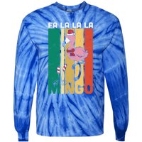 Fa La La La Mingo Flamingo Christmas In July Summer Xmas Cute Gift Tie-Dye Long Sleeve Shirt