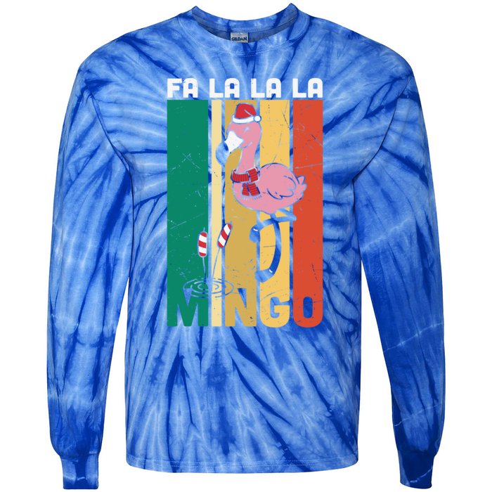 Fa La La La Mingo Flamingo Christmas In July Summer Xmas Cute Gift Tie-Dye Long Sleeve Shirt