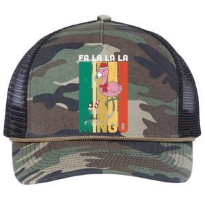 Fa La La La Mingo Flamingo Christmas In July Summer Xmas Cute Gift Retro Rope Trucker Hat Cap