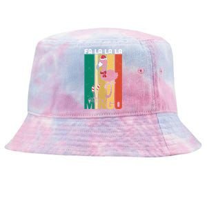 Fa La La La Mingo Flamingo Christmas In July Summer Xmas Cute Gift Tie-Dyed Bucket Hat