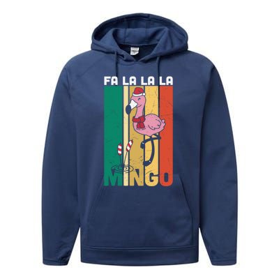 Fa La La La Mingo Flamingo Christmas In July Summer Xmas Cute Gift Performance Fleece Hoodie