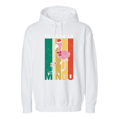 Fa La La La Mingo Flamingo Christmas In July Summer Xmas Cute Gift Garment-Dyed Fleece Hoodie