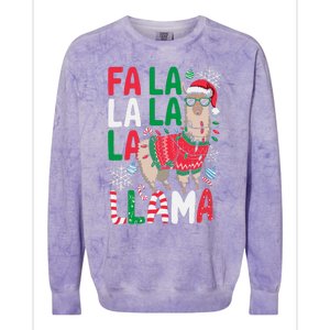 Fa La La Llama Funny Llama Christmas Animal Lover Colorblast Crewneck Sweatshirt