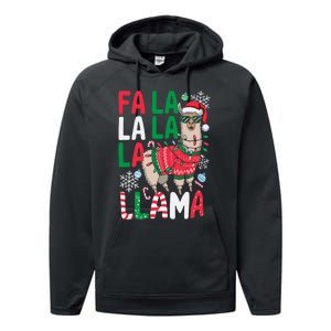 Fa La La Llama Funny Llama Christmas Animal Lover Performance Fleece Hoodie