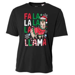 Fa La La Llama Funny Llama Christmas Animal Lover Cooling Performance Crew T-Shirt