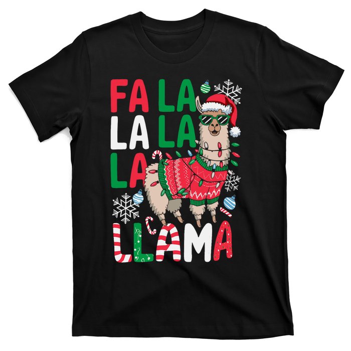 Fa La La Llama Funny Llama Christmas Animal Lover T-Shirt