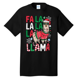 Fa La La Llama Funny Llama Christmas Animal Lover Tall T-Shirt