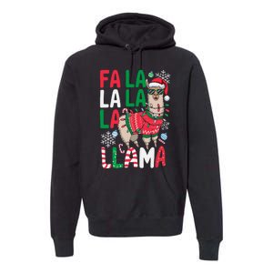 Fa La La Llama Funny Llama Christmas Animal Lover Premium Hoodie