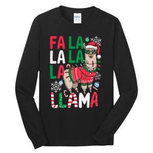 Fa La La Llama Funny Llama Christmas Animal Lover Tall Long Sleeve T-Shirt