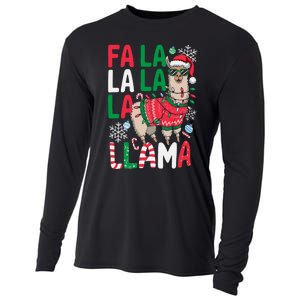 Fa La La Llama Funny Llama Christmas Animal Lover Cooling Performance Long Sleeve Crew