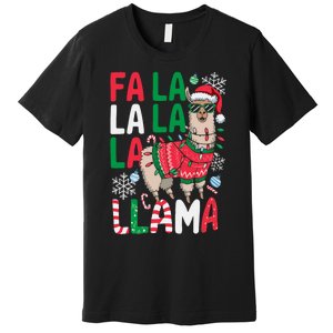 Fa La La Llama Funny Llama Christmas Animal Lover Premium T-Shirt