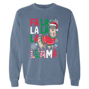 Fa La La Llama Funny Llama Christmas Animal Lover Garment-Dyed Sweatshirt