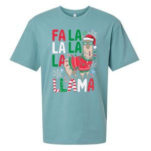 Fa La La Llama Funny Llama Christmas Animal Lover Sueded Cloud Jersey T-Shirt