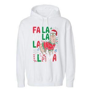 Fa La La Llama Funny Llama Christmas Animal Lover Garment-Dyed Fleece Hoodie