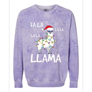 Fa La La Llama Funny Llama Christmas Colorblast Crewneck Sweatshirt