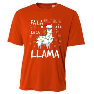 Fa La La Llama Funny Llama Christmas Cooling Performance Crew T-Shirt