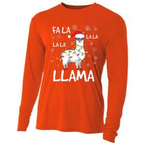 Fa La La Llama Funny Llama Christmas Cooling Performance Long Sleeve Crew