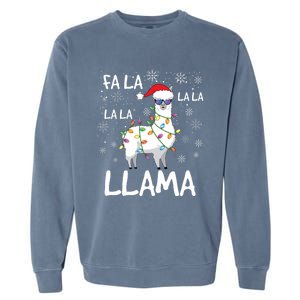 Fa La La Llama Funny Llama Christmas Garment-Dyed Sweatshirt