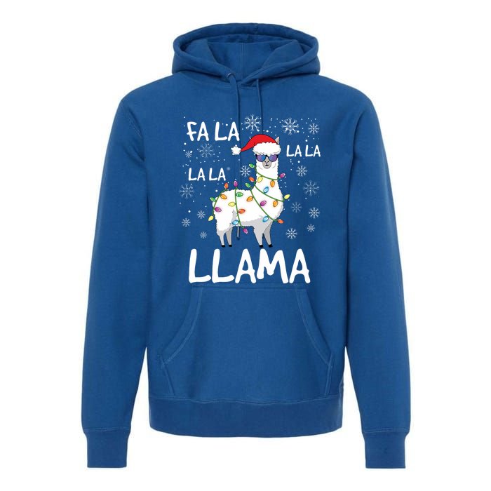 Fa La La Llama Funny Llama Christmas Premium Hoodie