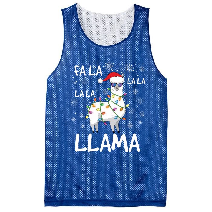 Fa La La Llama Funny Llama Christmas Mesh Reversible Basketball Jersey Tank