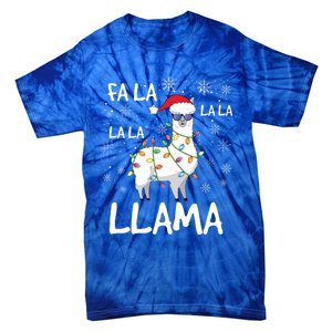 Fa La La Llama Funny Llama Christmas Tie-Dye T-Shirt