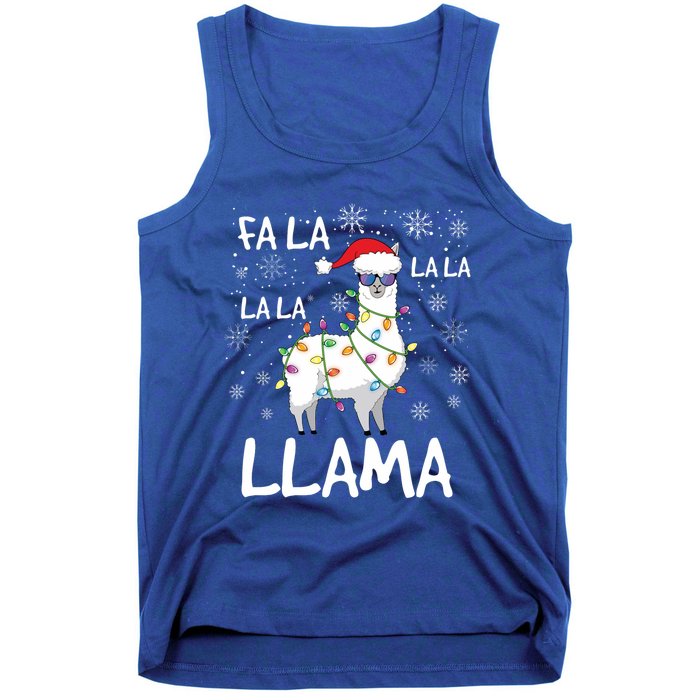 Fa La La Llama Funny Llama Christmas Tank Top