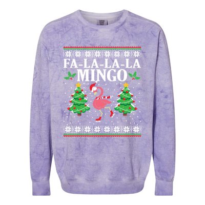 Fa La La La Mingo Flamingo Christmas Tree Winters Holiday Great Gift Colorblast Crewneck Sweatshirt