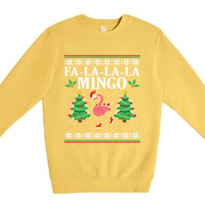 Fa La La La Mingo Flamingo Christmas Tree Winters Holiday Great Gift Premium Crewneck Sweatshirt