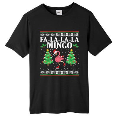 Fa La La La Mingo Flamingo Christmas Tree Winters Holiday Great Gift Tall Fusion ChromaSoft Performance T-Shirt