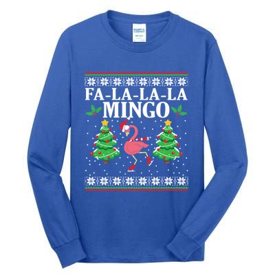 Fa La La La Mingo Flamingo Christmas Tree Winters Holiday Great Gift Tall Long Sleeve T-Shirt