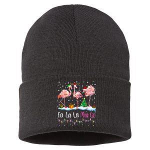 Fa La La La Mingo Flamingo Christmas Sustainable Knit Beanie