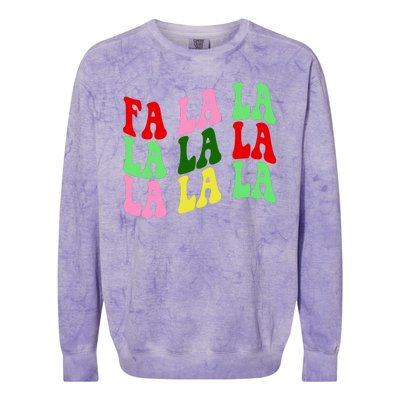 Fa La La Groovy Christmas Colorblast Crewneck Sweatshirt