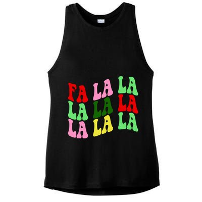 Fa La La Groovy Christmas Ladies PosiCharge Tri-Blend Wicking Tank