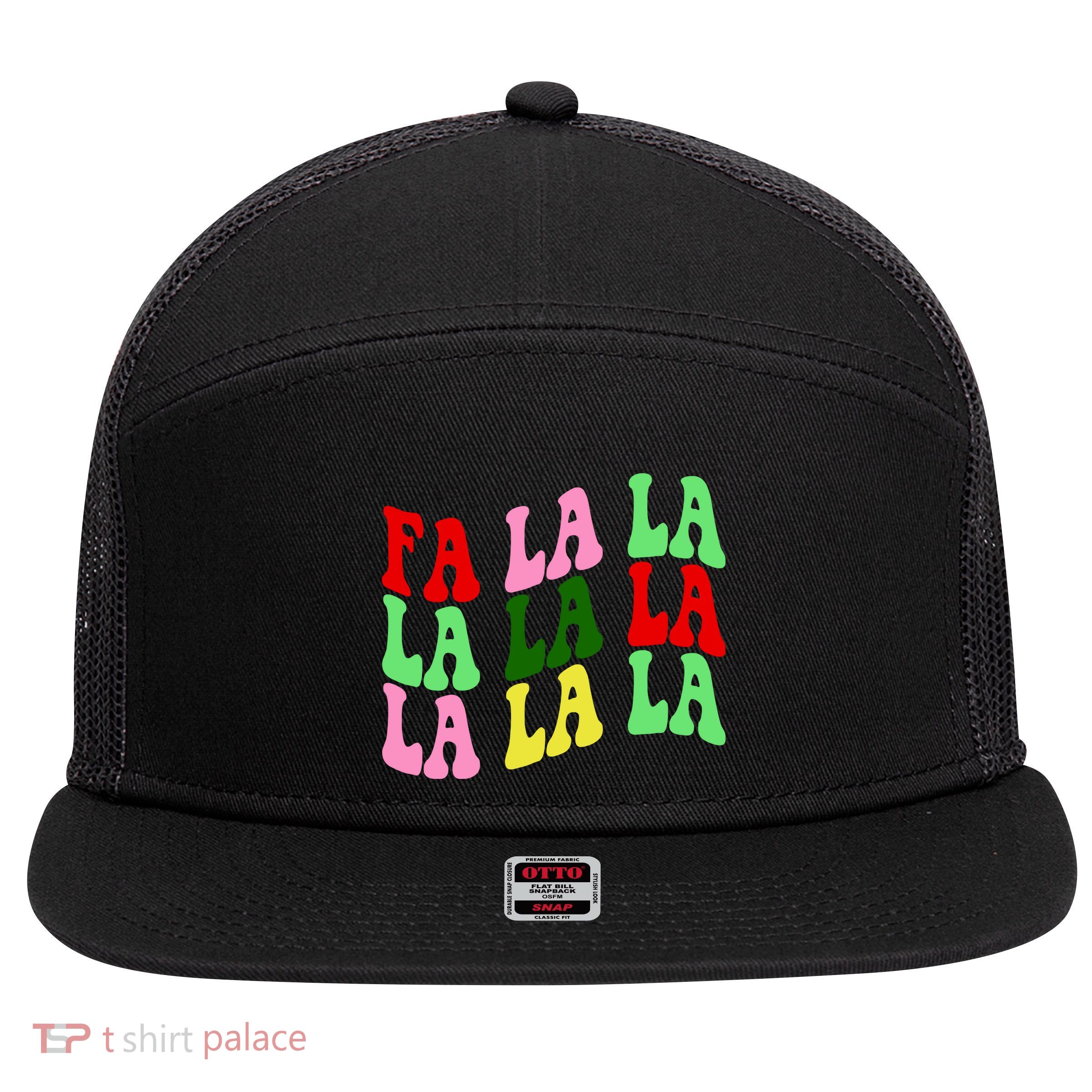 Fa La La Groovy Christmas 7 Panel Mesh Trucker Snapback Hat