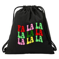 Fa La La Groovy Christmas Drawstring Bag