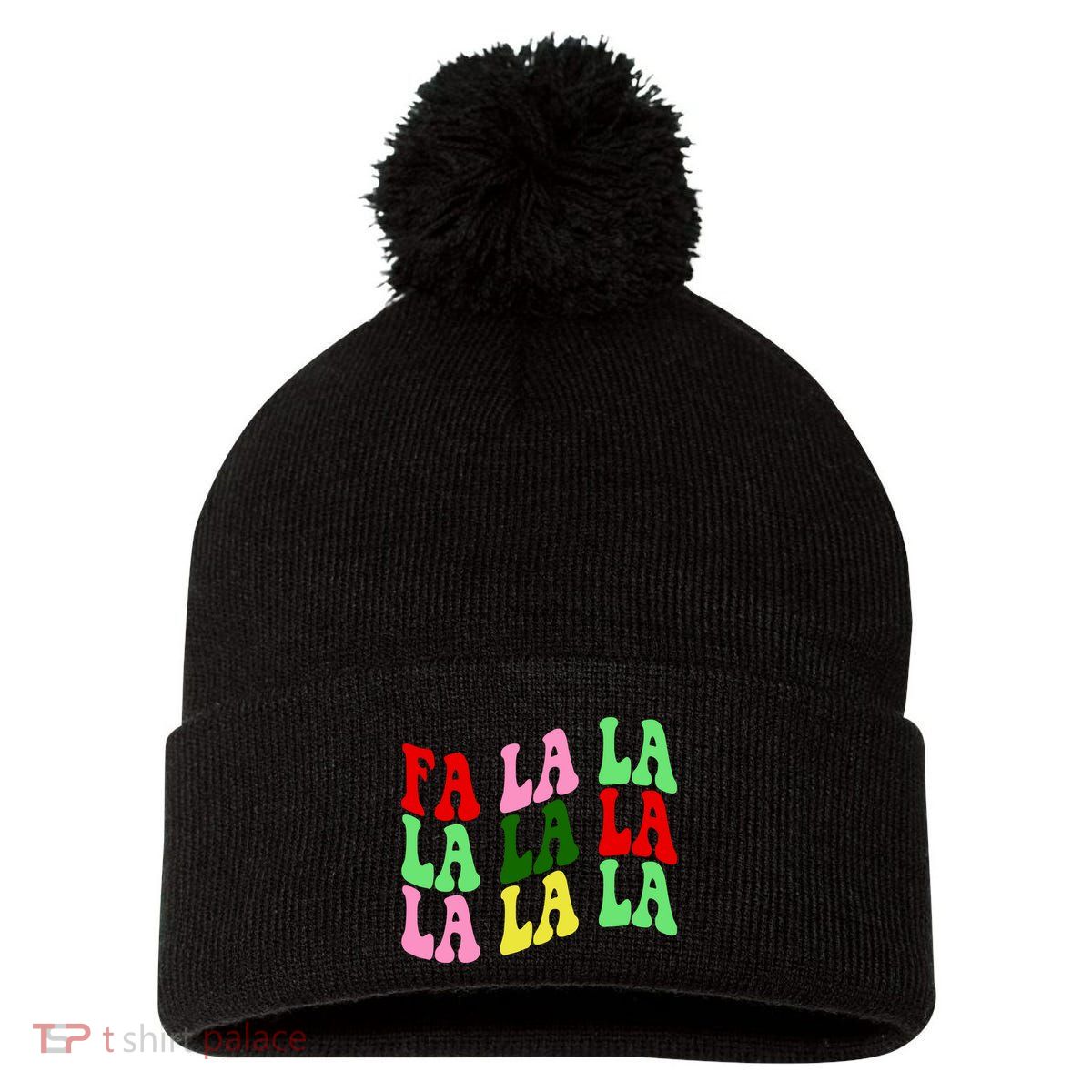 Fa La La Groovy Christmas Pom Pom 12in Knit Beanie