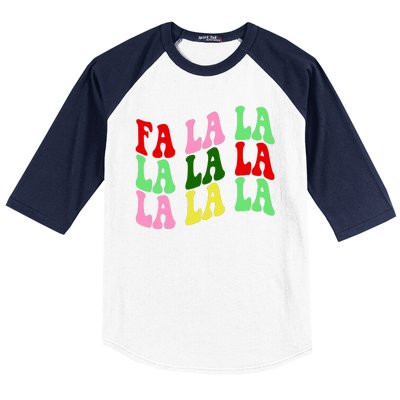 Fa La La Groovy Christmas Baseball Sleeve Shirt