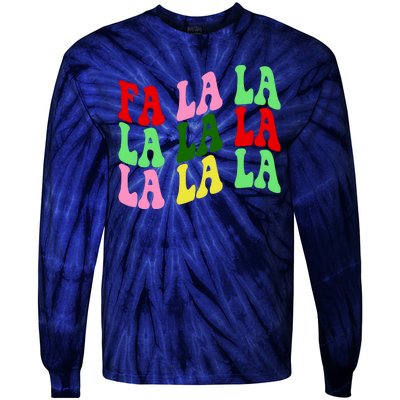 Fa La La Groovy Christmas Tie-Dye Long Sleeve Shirt