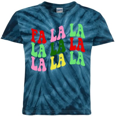 Fa La La Groovy Christmas Kids Tie-Dye T-Shirt